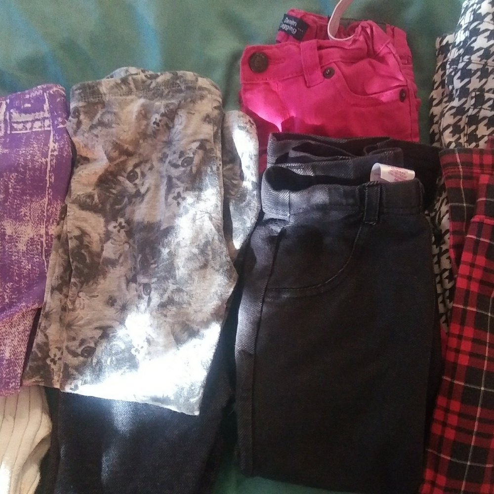 Girls 4t/5t Pants leggings pajamas 10pcs